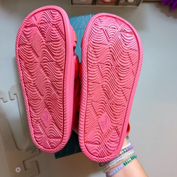 Chaco | Chillos Sport Sandal EVA Kids Girls Rose Pink Coal New 4 Spring Summer - Picture 13 of 15